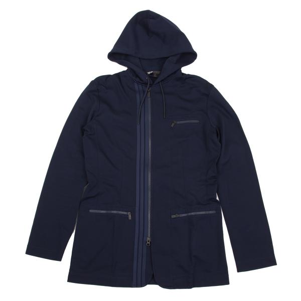 【中古】 ワイスロバート・エドワード・リーY-3 レーヨンナイロンストレッチ2wayジップパーカー 紺S/P【メンズ】