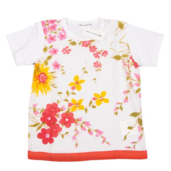 コムデギャルソン うしろ帯COMME des GARCONS GIRL フローラルプリントプルオーバー 白赤他XS【レディース】
