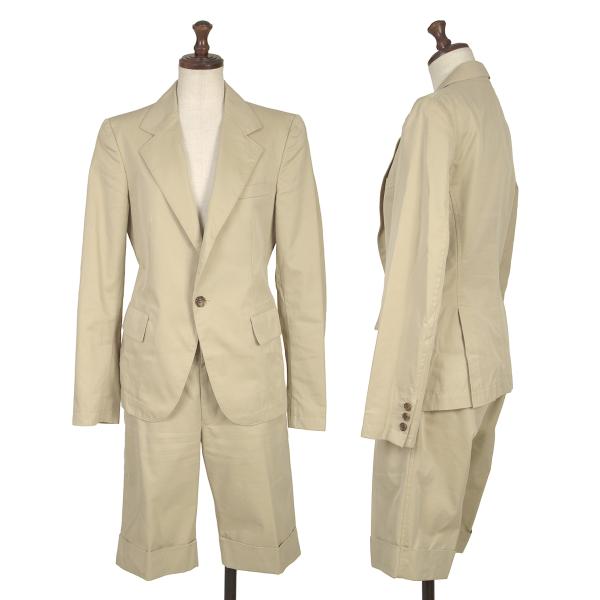 【中古】 ジュンヤワタナベ コムデ給仕JUNYA WATANABE COMME des GARCONS 裏ギンガムチェックコットンツイルセットアップスーツ ベージュS【レディース】