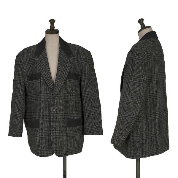 【中古】 トリコ コムデ給仕tricot COMME des GARCONS ウールチェックジャケット 薄墨色M位【レディース】