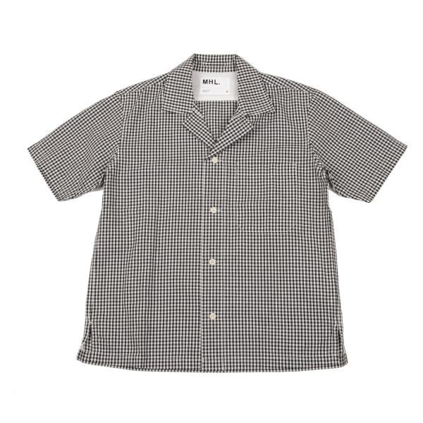 MHL. エムエイチエル マーガレットハウエル シャツ 半袖 チェックシャツ 美品 マーガレットハウエル MHL. リネン チェック シャツ 半袖