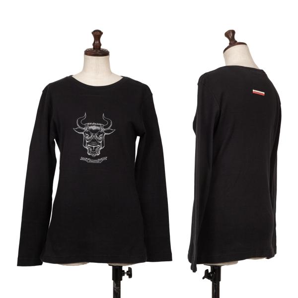 【中古】 ジャンポールゴルチエJean Paul GAULTIER バッファロー刺繍長袖カットソー 黒M【レディース】｜PLAYFUL