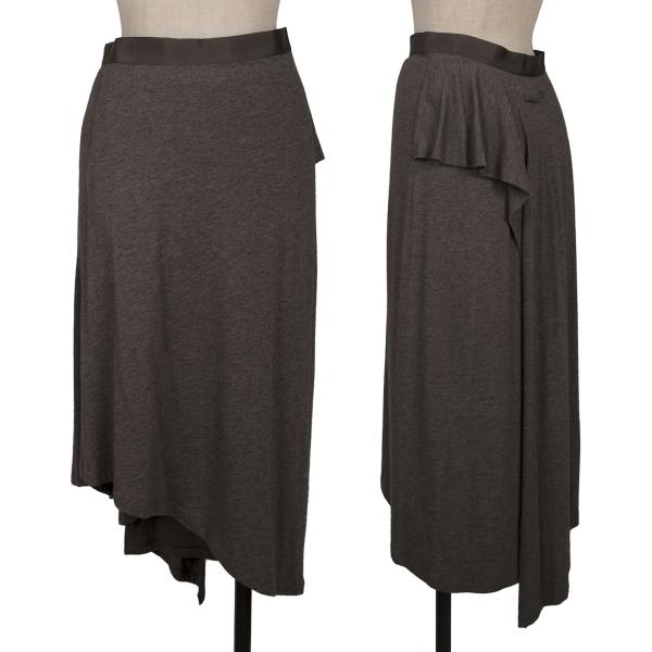 【中古】 ジャンポールゴルチエ ファムJean Paul GAULTIER FEMME レーヨン混アシンメトリーニットスカート モカ40【レディース】|PLAYFUL