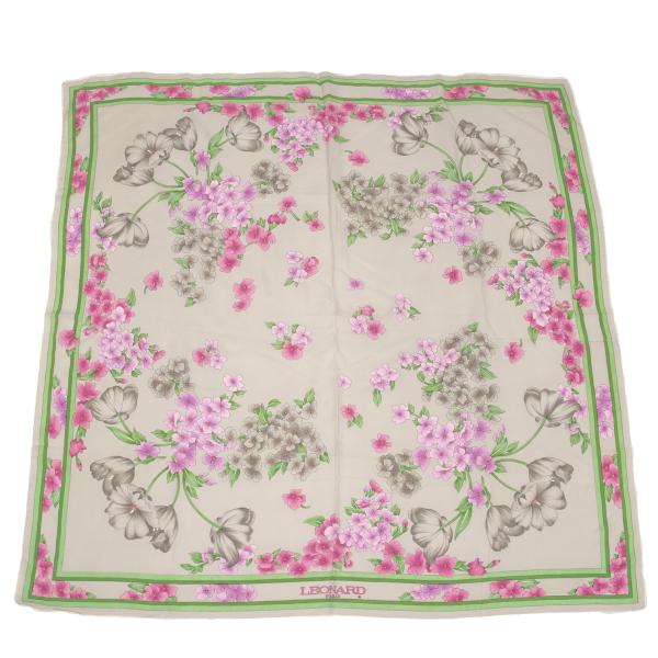 新品 レオナール ハイビスカス シルク100% カットソー 花柄 大きいサイズ✨シルク混 レオナール カットソー トップス トリム 花 絹