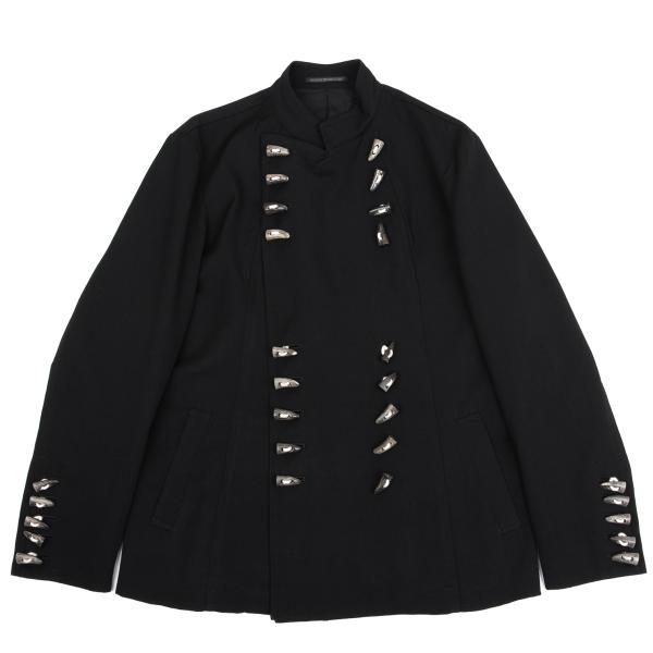 【中古】 ヨウジヤマモト プールオムYohji Yamamoto POUR HOMME ウールギャバメニートグルボタンデザインジャケット 黒1【メンズ】