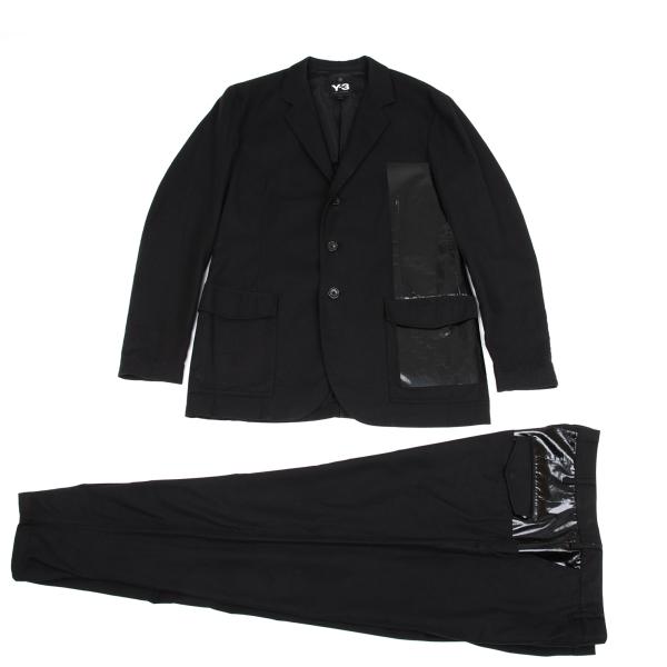 【中古】 ワイスリーY-3 コットンパネル切替セットアップ 黒M【メンズ】