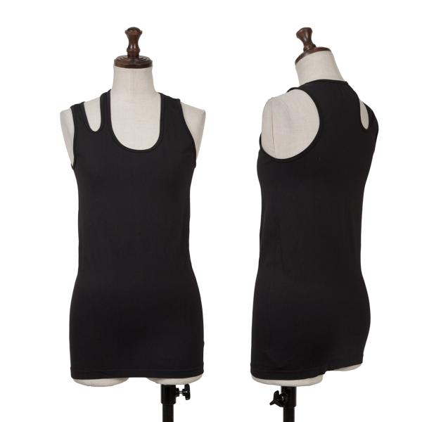 【中古】 ヘルムートラングHELMUT LANG ナイロンストレッチダブルショルダータンクトップ 黒M【レディース】 トップス-レディースファッション