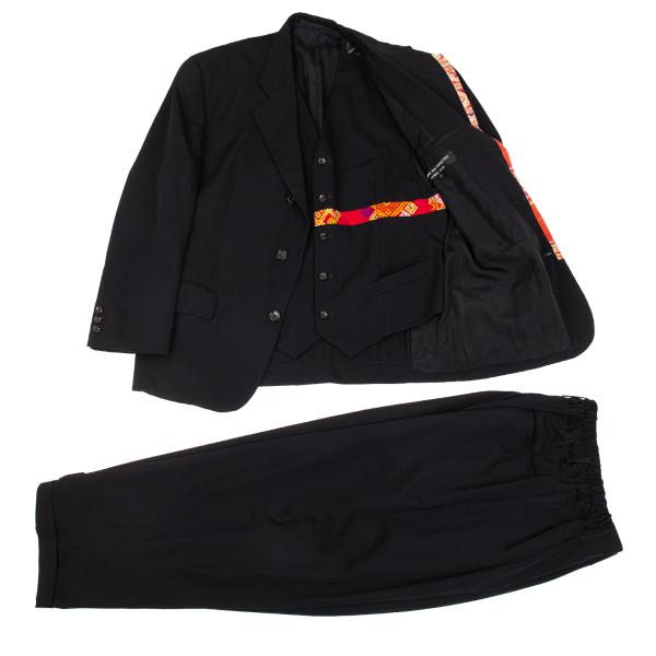 【中古】 コムデギャルソンオムプリュスCOMME des GARCONS HOMME PLUS エスニック磁気テープ3天下太平背広 紺S M【メンズ】