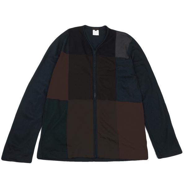 【中古】 コムデ給仕 オムプリュスCOMME des GARCONS HOMME PLUS 羊毛ダイアログボックスうつり変わりジップアップカーディガン マルチL【メンズ】