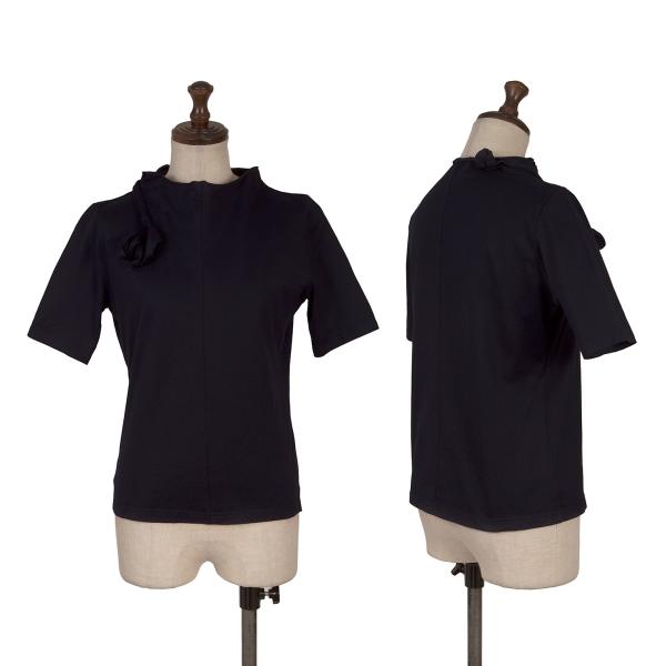 【中古】 ヨウジヤマモト ファムYohji Yamamoto FEMME テーピングデザインボトルネックプルオーバー 紺3【レディース】