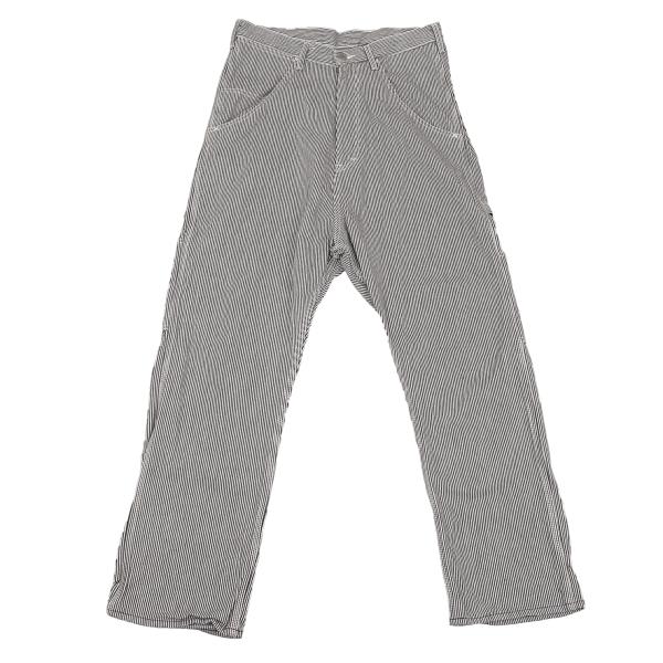 【中古】 鵞鳥リュウGANRYU ヒッコリーペインターパンツ 紺白S【レディース】