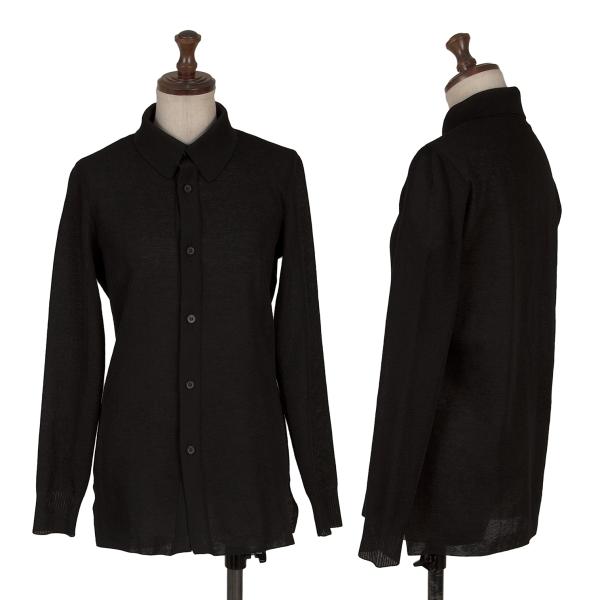 【中古】 イッセイミヤケISSEY MIYAKE ポリ混ストレッチシアーシャツ 黒2【レディース】|PLAYFUL
