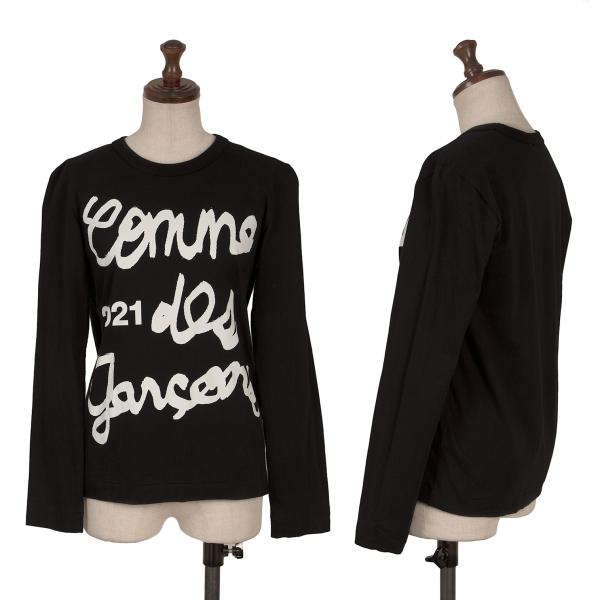 【中古】 コムデ給仕COMME des GARCONS 2021ロゴプリントカットソー 黒M【レディース】