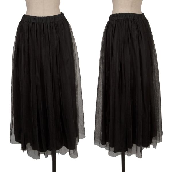 【中古】 コムデギャルソンCOMME des GARCONS メッシュレイヤー裾裁ち切りスカート 黒M位【レディース】|PLAYFUL