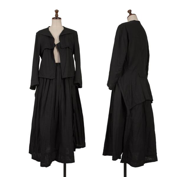 【中古】 ヨウジヤマモト ファムYohji Yamamoto FEMME 綿織物磁気テープかざり付けるセットアップ 黒1 2【レディース】
