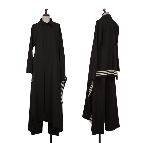 【中古】 ヨウジヤマモト ファムYohji Yamamoto FEMME スリー伝達ルートうつり変わりウールギャバセットアップ 黒2 1【レディース】