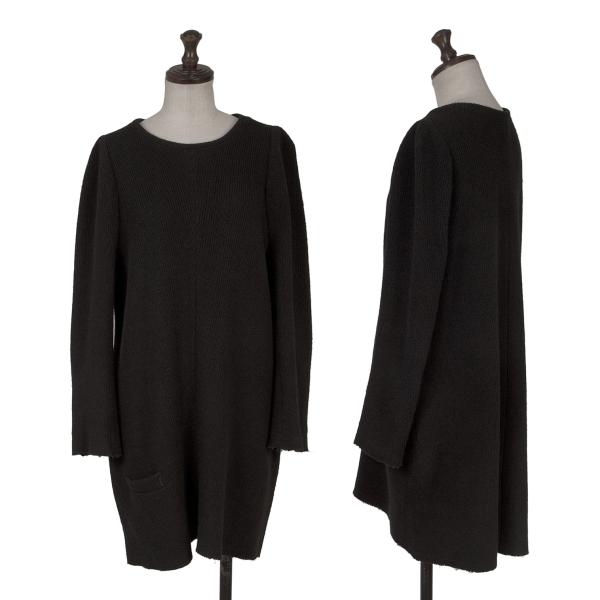 【中古】 ミチコバイワイズMICHIKO by Y&rsquo;s ウール混ニットチュニック 黒2【レディース】｜PLAYFUL 14,400円