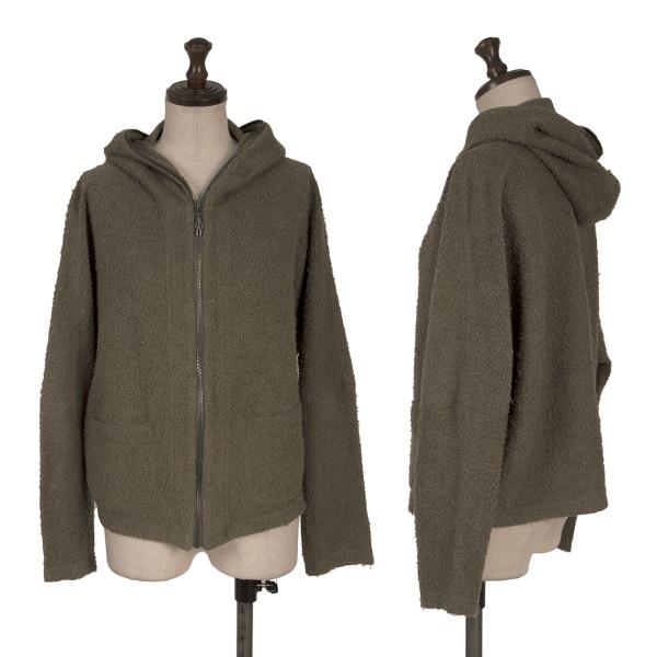 【中古】 ヨーガンレールJURGEN LEHL 羊毛混パイルフルジップパーカー カーキM【レディース】