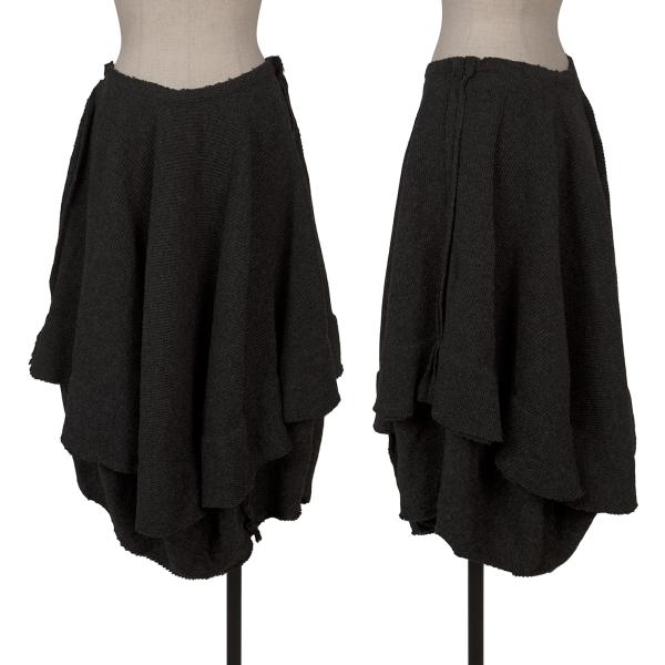 【中古】 コムデギャルソンCOMME des GARCONS ウールリブニットドレープスカート グレーM【レディース】|PLAYFUL