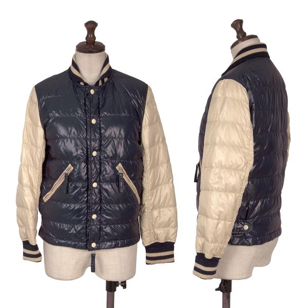 【中古】 ジュンヤワタナベマンピンク コムデギャルソン&times;デュベティカJUNYA WATANABE MAN PINK COMME des GARCONS &times;DUVETICA スタジアムダウンジャケット 紺ベージュ他S【レディース】｜PLAYFUL
