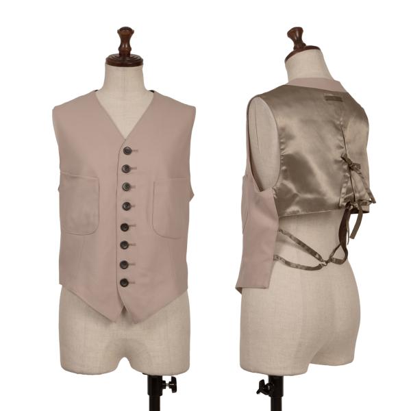 Jean paul gaultier ビスチェ Jean Paul GAULTIER HOMME Mesh Switching Lace Up Zip Vest Black 48