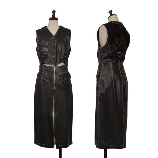 ✨美品✨ジャンポールゴルチエ レザー ベルト 黒×赤 ロゴ型押し