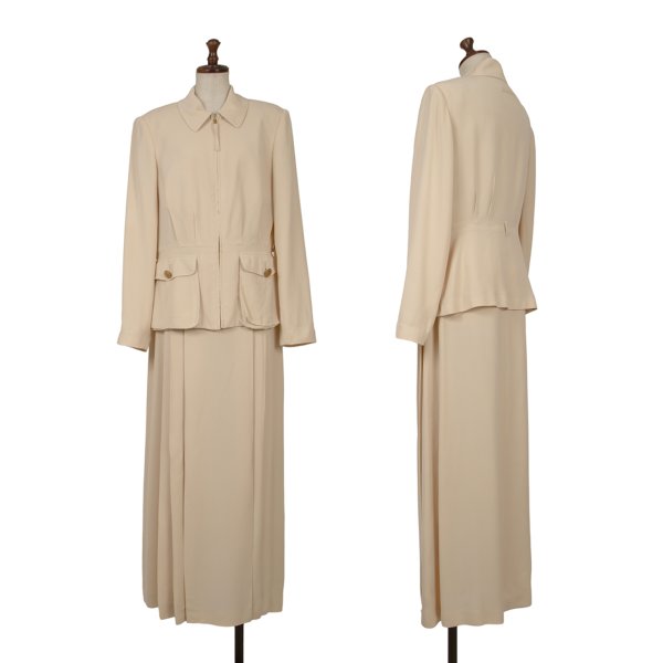 【中古】 ジャンポールゴルチエクラシックJean Paul GAULTIER CLASSIQUE 混紡タックデザインセットアップ ベージュ42・40【レディース】｜PLAYFUL 42,788円