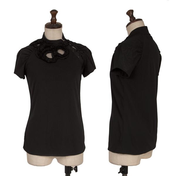 【中古】 ヴィヴィアンタムVIVIENNETAM サークルフリルラグランスリーブパワーネットトップス 黒【レディース】｜PLAYFUL
