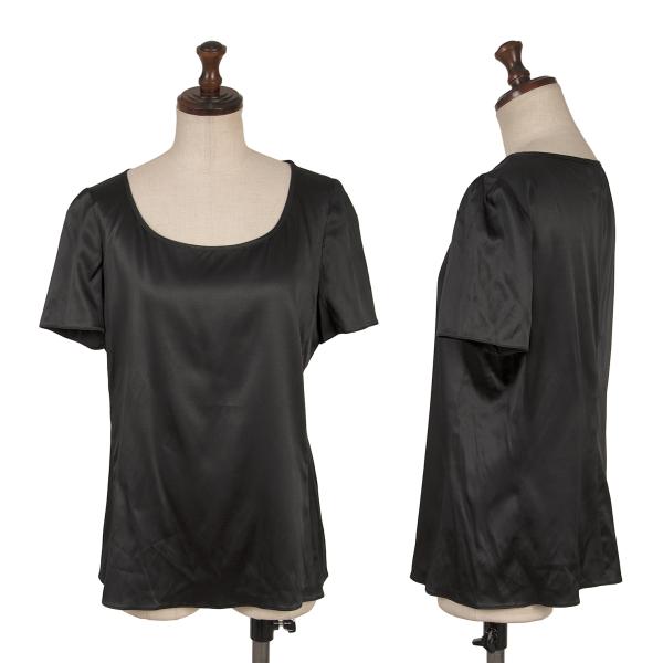 【中古】 エンポリオアルマーニEMPORIO ARMANI シルクサテンTシャツ 黒42【レディース】｜PLAYFUL