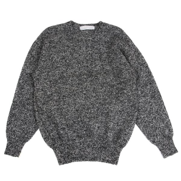 【中古】 コムデギャルソン オムCOMME des GARCONS HOMME マーブルクルーネックニットセーター 白黒S位【メンズ】