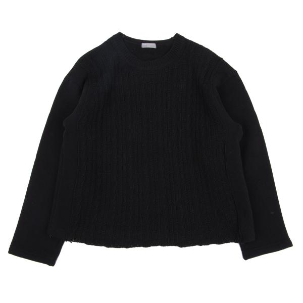 【中古】 コムデ給仕 オムCOMME des GARCONS HOMME 向こう正面編み替え裏起毛編み物プルオーバー 黒S位【メンズ】