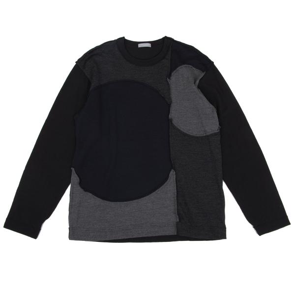 【中古】 コムデギャルソン オムCOMME des GARCONS HOMME パネル切替インサイドアウトニット 黒紺チャコールS位【メンズ】