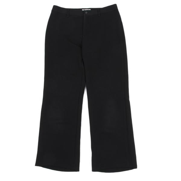 【中古】 イッセイミヤケ フェットISSEY MIYAKE FETE ポリストレートパンツ 黒2【レディース】