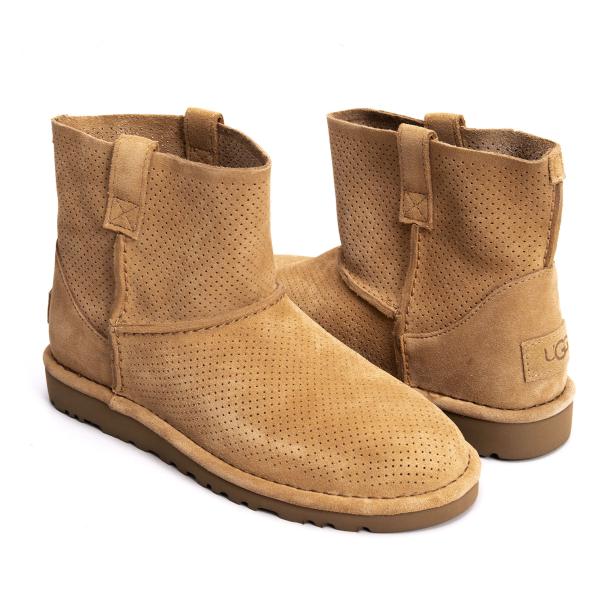 【中古】 アグUGG CLASSIC UNLINED MINI PERF パンチングショートブーツ ベージュ24【レディース】|PLAYFUL