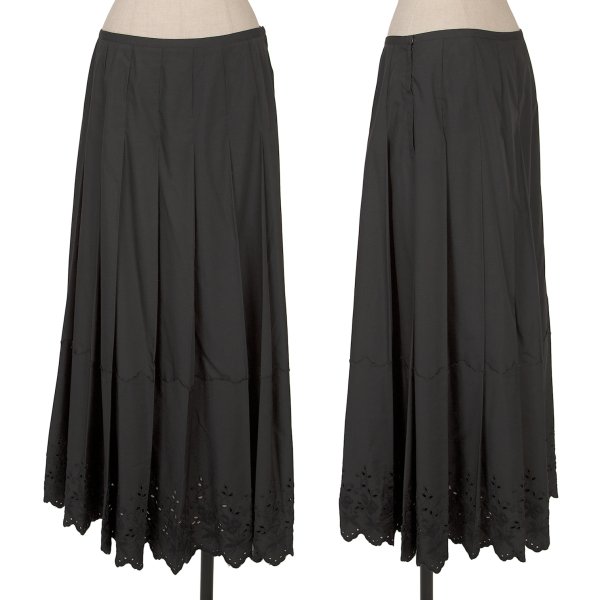 【中古】 コムデギャルソンCOMME des GARCONS 裾切替レースプリーツスカート 黒M【レディース】｜PLAYFUL