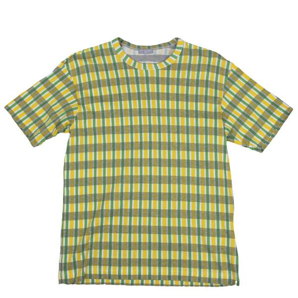 【中古】 コムデギャルソン オムCOMME des GARCONS HOMME オーバーチェックTシャツ グレー黄色他M位【メンズ】