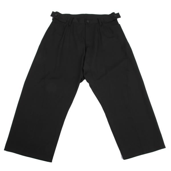 【中古】 ヨウジヤマモト ファムYohji Yamamoto FEMME ウールギャバ切替デザインワイドパンツ 黒1【レディース】|PLAYFUL
