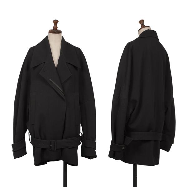 【中古】 ヴィクター＆ロルフVIKTOR\u0026ROLF ウールハーフトレンチコート 黒40【レディース】