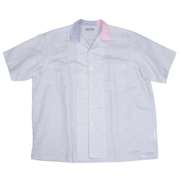 コムデギャルソンオム ストライプ オープンカラー シャツ ADなし 80s comme des garçons homme stripe open collar shirt 田中オム