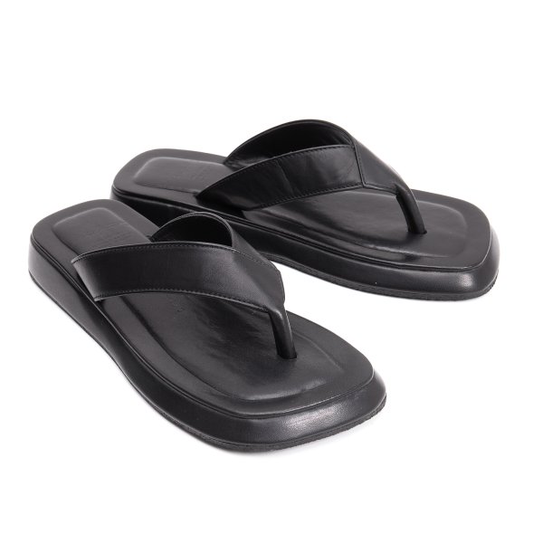 【中古】 ヨウジヤマモト ファムYohji Yamamoto FEMME レザービーチサンダル 黒2(23位)【レディース】|PLAYFUL