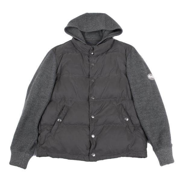 【中古】 パパスプラスPapas+ ダウンベストドッキングフーディージャケット グレージュM【メンズ】