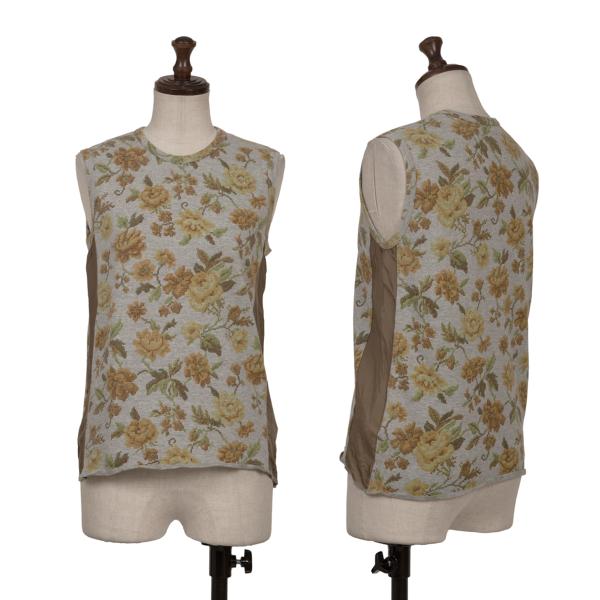【中古】 トリココムデギャルソンtricot COMME des GARCONS ピクセルフラワープリントサイドうつり変わり貯蔵タンクいの一番 薄墨色カーキ他M位【レディース】 レディースファッション-トップス-タンクトップ