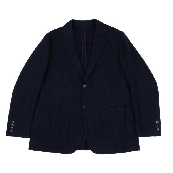 【中古】 パパスプラスPapas+ ロロピアーナウールジャケット 紺L【メンズ】 メンズファッション-コート・ジャケット