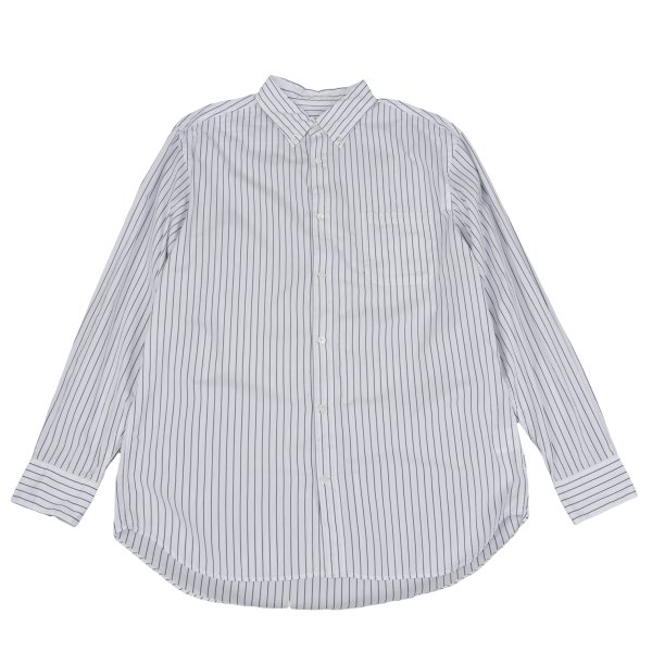 【中古】 パパスプラスPapas+ コットンストライプボタンダウンシャツ 白紺L【メンズ】|PLAYFUL