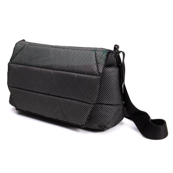 【中古】 プリーツプリーズPLEATS PLEASE メッシュデザインフラップショルダーバッグ グレーカーキ【レディース】｜PLAYFUL
