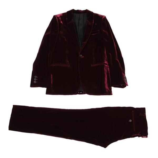 【中古】 ジャンポールゴルチエオムJean Paul GAULTIER HOMME 天鵝絨セットアップ ボルドーワイン48【メンズ】