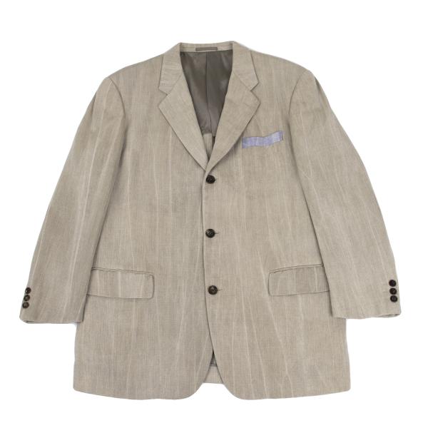 【カシミヤ混】コムデギャルソンオム ニットジャケット グレー エルボーパッチ COMME des GARCONS HOMME コムデギャルソン オムドゥCOMME DEUX