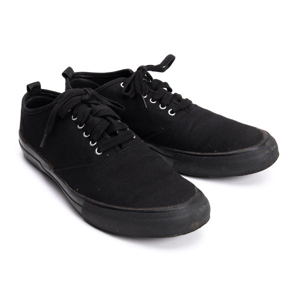 【中古】 コムデ給仕 オムCOMME des GARCONS HOMME キャンバスローカットスニーカー 黒27位【メンズ】 スニーカー-メンズ靴-靴