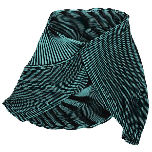 【中古】 イッセイミヤケISSEY MIYAKE 3Dスチームストレッチプリーツストライプウェーブストール 緑であること黒【レディース】