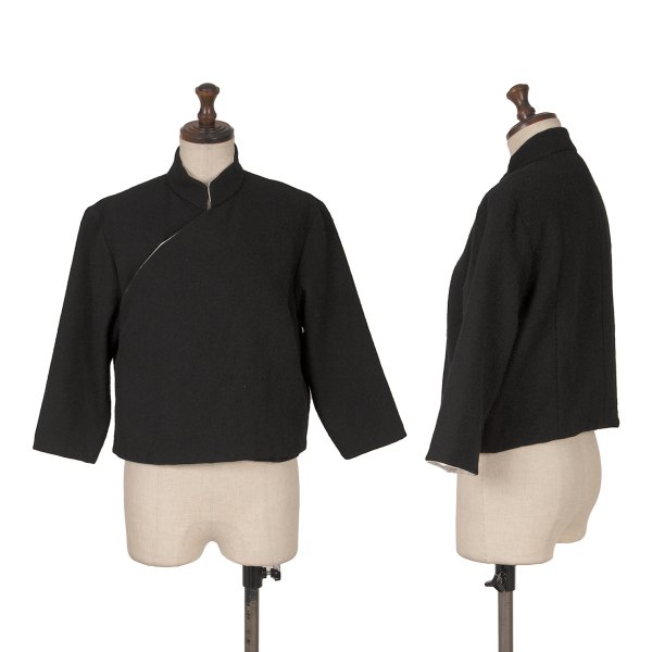 【中古】 トリココムデギャルソンtricot COMME des GARCONS ウールスナップジャケット 黒M【レディース】